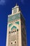 Morocco, Casablanca. Hassan II Mosque against a blue sky.