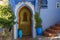 Morocco. Chefchaouen. A typical decorated door of the medina