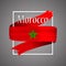 Morocco flag. Official national colors. Moroccan 3d realistic stripe ribbon. Vector icon sign background.