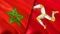 Morocco and Isle of Man flags. 3D Waving flag design. Morocco Isle of Man flag, picture, wallpaper. Morocco vs Isle of Man image,