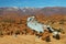 Morocco landscape contrast with palm trees