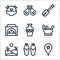 morocco line icons. linear set. quality vector line set such as morocco, slippers, desert, herbal, pottery, chefchaouen, guembri,