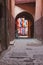 Morocco, Marakech, Archway and Alley in Medina Area