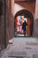 Morocco, Marakech, Archway and Alley in Medina Area