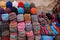 Morocco Marrakesh medina - typical colorful knitted Moroccan hat