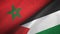 Morocco and Palestine two flags textile cloth, fabric texture