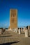 Morocco. Rabat. The magnificent Hassan Tower and stone columns