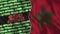 Morocco Realistic Flag with Cyber Attack Titles Illustration