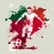 Morocco soccer poster. Abstract Moroccan football background. Morocco national football player. Moroccan soccer team