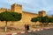 Morocco. Taroudant. Women walking front of the city walls