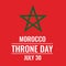 Morocco Throne Day typography poster. National holiday on July 30. Vector template for banner, flyer, postcard, etc