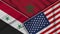 Morocco United States of America Syria Flags Together Fabric Texture Illustration