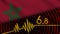 Morocco Wavy Fabric Flag, 6.8 Earthquake, Breaking News, Disaster Concept