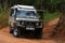 MOROGORO, TANZANIA - JANUARY 3, 2015: Safari jeep on road in Tanzania