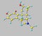 Morphine molecule isolated on gray