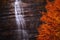 Morricana Waterfalls in Monti della Laga, Abruzzo, Italy, in the full autumn season with red and orange leaves