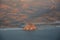 Morro Bay aerial photo at sunset