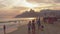 Morro Dois Irmaos in sunset nearby Ipanema Beach