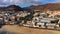 Morro Jable, Fuerteventura, Spain. Breathtaking beach Playa del Matorral in the rays of the sunset. Morro Jable and Playa del