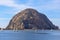 Morro Rock and Dinghy Boats in Morro Bay, California During the Afternoon