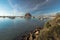 Morro Rock and sailing boats at Morro Bay