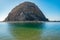 Morro Rock, a volcanic plug in Morro Bay, California