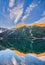 Morskie Oko tarn during  sunrise in Polish High Tatras during autumn