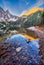 Morskie Oko tarn during  sunrise in Polish High Tatras during autumn