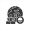 Mortality black glyph icon. Social problem concept. Sign for web page, mobile app, banner, social media