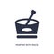 mortar with mace icon on white background. Simple element illustration from bistro and restaurant concept