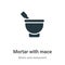 Mortar with mace vector icon on white background. Flat vector mortar with mace icon symbol sign from modern bistro and restaurant