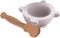 Mortar with marble rolling pin for food use