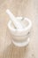 Mortar and pestle of marble