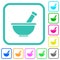 Mortar and pestle solid vivid colored flat icons
