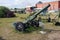 Mortar in the Technical museum of a name of Sakharov under the open sky. City of Togliatti. Samara region