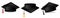 Mortarboard collection. Graduation cap set vector realistic illustrations