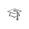 Mortarboard hat line icon