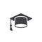 Mortarboard icon vector, filled flat sign, solid pictogram isolated on white.