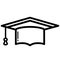 Mortarboard Isolated Line Vector Icon that can be easily modified or edited.