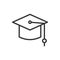 Mortarboard Line Icon Vector Illustration