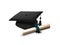 Mortarboard and scroll