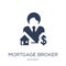 Mortgage broker icon. Trendy flat vector Mortgage broker icon on