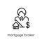 Mortgage broker icon. Trendy modern flat linear vector Mortgage