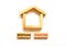 Mortgage investors symbol. Concept words `Mortgage investors` on wooden blocks near miniature wooden house. Beautiful white