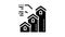 mortgage from little to big house glyph icon animation