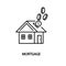 Mortgage, real estate investments line icon.