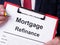 Mortgage refinance contract is in the hands of a financial advisor