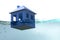 Mortgage repayment failure concept with floating house - 3d rend