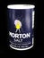 Morton Salt Container on a Black Backdrop