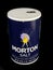 Morton Salt Container on a Black Backdrop